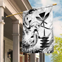 Japan And Hawaii Garden Flag Sakura Koi Fish Hawaiian Lei Kanaka - Wonder Print Shop
