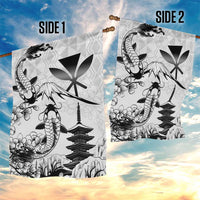 Japan And Hawaii Garden Flag Sakura Koi Fish Hawaiian Lei Kanaka - Wonder Print Shop