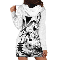 Japan And Hawaii Hoodie Dress Sakura Koi Fish Hawaiian Lei Kanaka - Wonder Print Shop