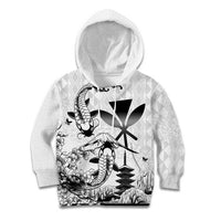 Japan And Hawaii Kid Hoodie Sakura Koi Fish Hawaiian Lei Kanaka - Wonder Print Shop