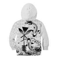 Japan And Hawaii Kid Hoodie Sakura Koi Fish Hawaiian Lei Kanaka - Wonder Print Shop