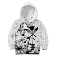 Japan And Hawaii Kid Hoodie Sakura Koi Fish Hawaiian Lei Kanaka - Wonder Print Shop