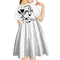 Japan And Hawaii Kid Short Sleeve Dress Sakura Koi Fish Hawaiian Lei Kanaka - Wonder Print Shop