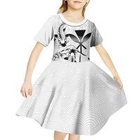 Japan And Hawaii Kid Short Sleeve Dress Sakura Koi Fish Hawaiian Lei Kanaka - Wonder Print Shop