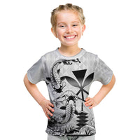 Japan And Hawaii Kid T Shirt Sakura Koi Fish Hawaiian Lei Kanaka - Wonder Print Shop