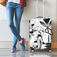Japan And Hawaii Luggage Cover Sakura Koi Fish Hawaiian Lei Kanaka - Wonder Print Shop