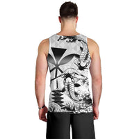 Japan And Hawaii Men Tank Top Sakura Koi Fish Hawaiian Lei Kanaka - Wonder Print Shop