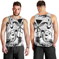 Japan And Hawaii Men Tank Top Sakura Koi Fish Hawaiian Lei Kanaka - Wonder Print Shop