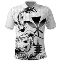 Japan And Hawaii Polo Shirt Sakura Koi Fish Hawaiian Lei Kanaka - Wonder Print Shop