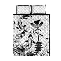 Japan And Hawaii Quilt Bed Set Sakura Koi Fish Hawaiian Lei Kanaka - Wonder Print Shop