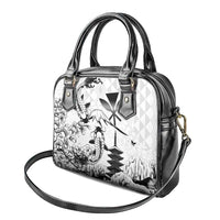 Japan And Hawaii Shoulder Handbag Sakura Koi Fish Hawaiian Lei Kanaka - Wonder Print Shop