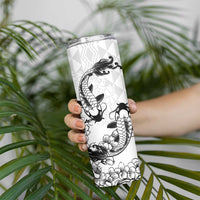 Japan And Hawaii Skinny Tumbler Sakura Koi Fish Hawaiian Lei Kanaka - Wonder Print Shop