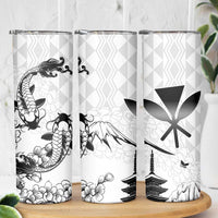 Japan And Hawaii Skinny Tumbler Sakura Koi Fish Hawaiian Lei Kanaka - Wonder Print Shop
