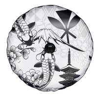 Japan And Hawaii Spare Tire Cover Sakura Koi Fish Hawaiian Lei Kanaka - Wonder Print Shop