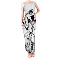Japan And Hawaii Tank Maxi Dress Sakura Koi Fish Hawaiian Lei Kanaka - Wonder Print Shop
