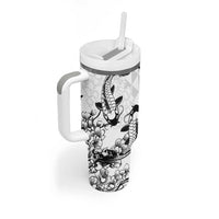 Japan And Hawaii Tumbler With Handle Sakura Koi Fish Hawaiian Lei Kanaka - Wonder Print Shop