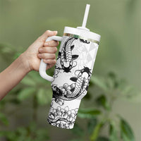Japan And Hawaii Tumbler With Handle Sakura Koi Fish Hawaiian Lei Kanaka - Wonder Print Shop