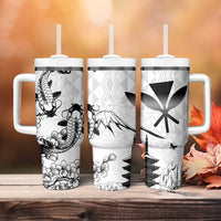 Japan And Hawaii Tumbler With Handle Sakura Koi Fish Hawaiian Lei Kanaka - Wonder Print Shop