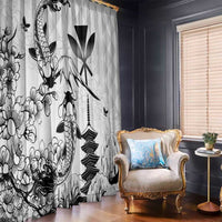 Japan And Hawaii Window Curtain Sakura Koi Fish Hawaiian Lei Kanaka - Wonder Print Shop