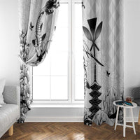 Japan And Hawaii Window Curtain Sakura Koi Fish Hawaiian Lei Kanaka - Wonder Print Shop