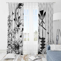 Japan And Hawaii Window Curtain Sakura Koi Fish Hawaiian Lei Kanaka - Wonder Print Shop