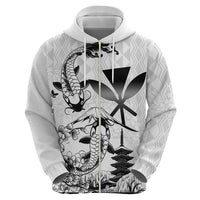 Japan And Hawaii Zip Hoodie Sakura Koi Fish Hawaiian Lei Kanaka - Wonder Print Shop