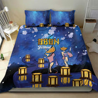 Japan Obon Festival Bedding Set Sakura Lanterns With Bon Dance - Wonder Print Shop