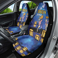 Japan Obon Festival Car Seat Cover Sakura Lanterns With Bon Dance - Wonder Print Shop