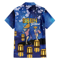 Japan Obon Festival Family Matching Long Sleeve Bodycon Dress and Hawaiian Shirt Sakura Lanterns With Bon Dance - Wonder Print Shop