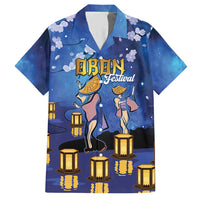 Japan Obon Festival Family Matching Short Sleeve Bodycon Dress and Hawaiian Shirt Sakura Lanterns With Bon Dance - Wonder Print Shop