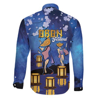 Japan Obon Festival Family Matching Short Sleeve Bodycon Dress and Hawaiian Shirt Sakura Lanterns With Bon Dance - Wonder Print Shop