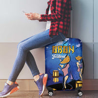 Japan Obon Festival Luggage Cover Sakura Lanterns With Bon Dance - Wonder Print Shop