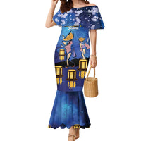 Japan Obon Festival Mermaid Dress Sakura Lanterns With Bon Dance - Wonder Print Shop