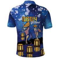 Japan Obon Festival Polo Shirt Sakura Lanterns With Bon Dance - Wonder Print Shop