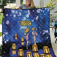 Japan Obon Festival Quilt Sakura Lanterns With Bon Dance - Wonder Print Shop