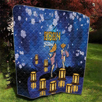 Japan Obon Festival Quilt Sakura Lanterns With Bon Dance - Wonder Print Shop