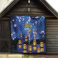 Japan Obon Festival Quilt Sakura Lanterns With Bon Dance - Wonder Print Shop