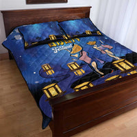 Japan Obon Festival Quilt Bed Set Sakura Lanterns With Bon Dance - Wonder Print Shop