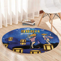 Japan Obon Festival Round Carpet Sakura Lanterns With Bon Dance - Wonder Print Shop