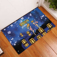 Japan Obon Festival Rubber Doormat Sakura Lanterns With Bon Dance - Wonder Print Shop