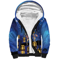 Japan Obon Festival Sherpa Hoodie Sakura Lanterns With Bon Dance - Wonder Print Shop