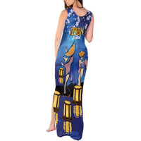 Japan Obon Festival Tank Maxi Dress Sakura Lanterns With Bon Dance - Wonder Print Shop