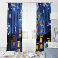 Japan Obon Festival Window Curtain Sakura Lanterns With Bon Dance - Wonder Print Shop