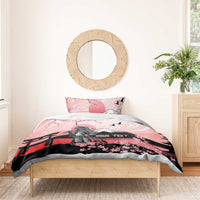 Personalised Japan Samurai Warrior Bedding Set Japanese Cherry Blossom Polynesian Pattern - Wonder Print Shop