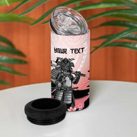 Personalised Japan Samurai Warrior 4 in 1 Can Cooler Tumbler Japanese Cherry Blossom Polynesian Pattern - Wonder Print Shop