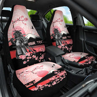 Personalised Japan Samurai Warrior Car Seat Cover Japanese Cherry Blossom Polynesian Pattern - Wonder Print Shop