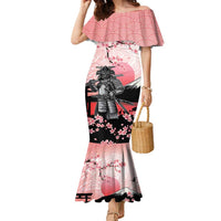 Personalised Japan Samurai Warrior Family Matching Mermaid Dress and Hawaiian Shirt Japanese Cherry Blossom Polynesian Pattern - Wonder Print Shop
