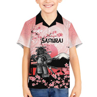 Personalised Japan Samurai Warrior Family Matching Off The Shoulder Long Sleeve Dress and Hawaiian Shirt Japanese Cherry Blossom Polynesian Pattern - Wonder Print Shop