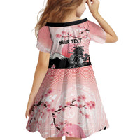 Personalised Japan Samurai Warrior Family Matching Off Shoulder Maxi Dress and Hawaiian Shirt Japanese Cherry Blossom Polynesian Pattern - Wonder Print Shop