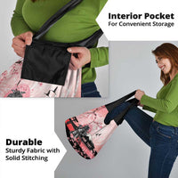 Personalised Japan Samurai Warrior Grocery Bag Japanese Cherry Blossom Polynesian Pattern - Wonder Print Shop